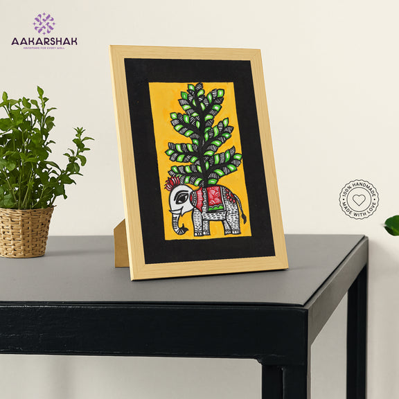 vibrant handmade madhubani painting-depicting indian folk traditions
