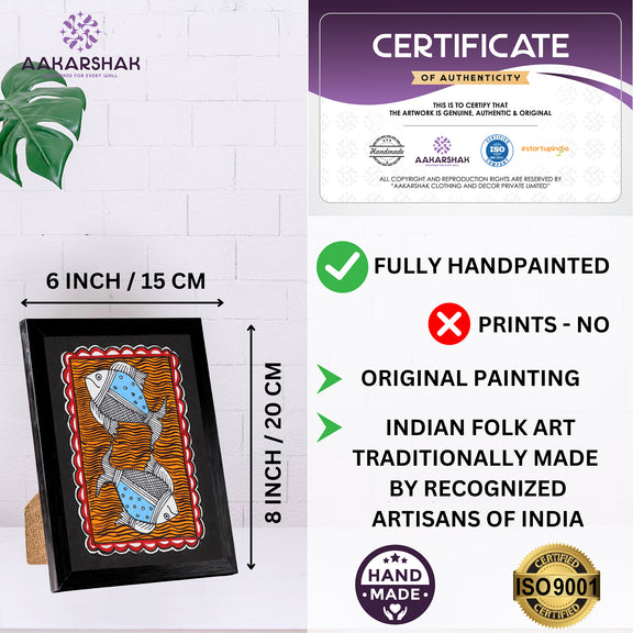 handmade iso certified madhubani-fish painting
