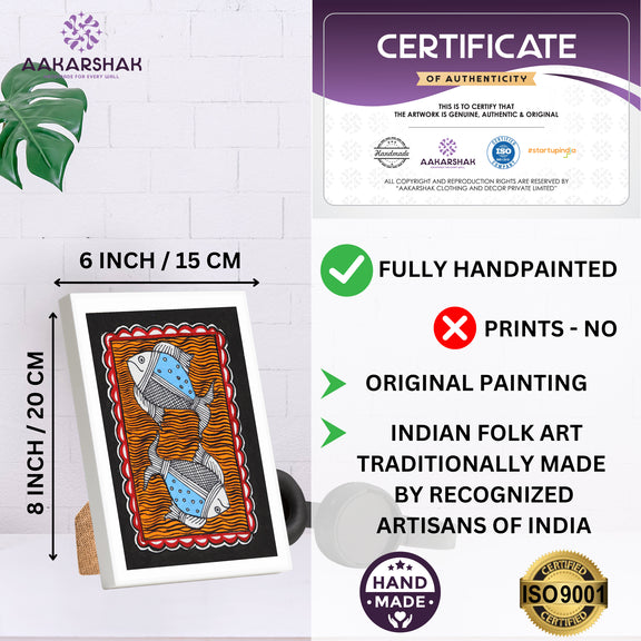 handmade iso certified madhubani-fish painting

