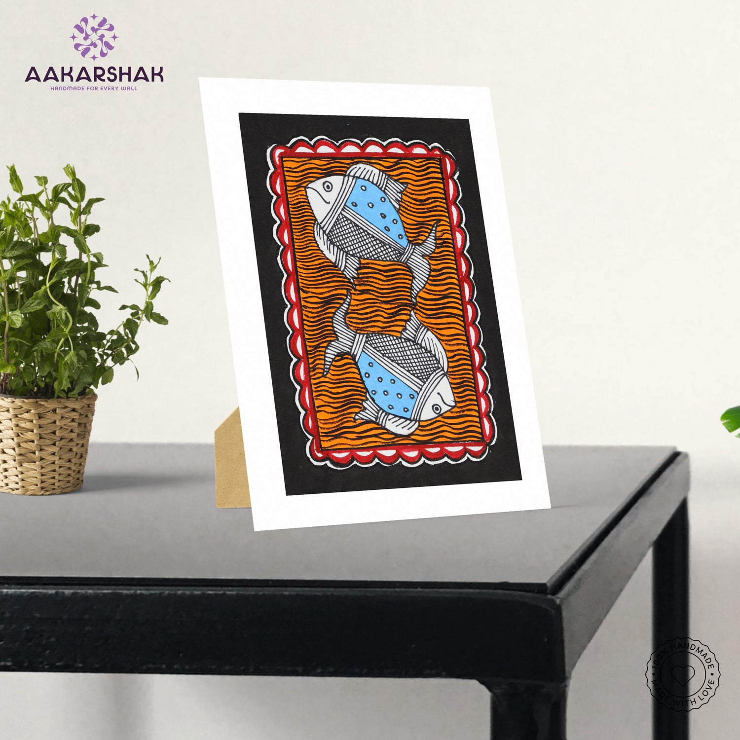 vibrant handmade madhubani painting-depicting indian folk traditions
