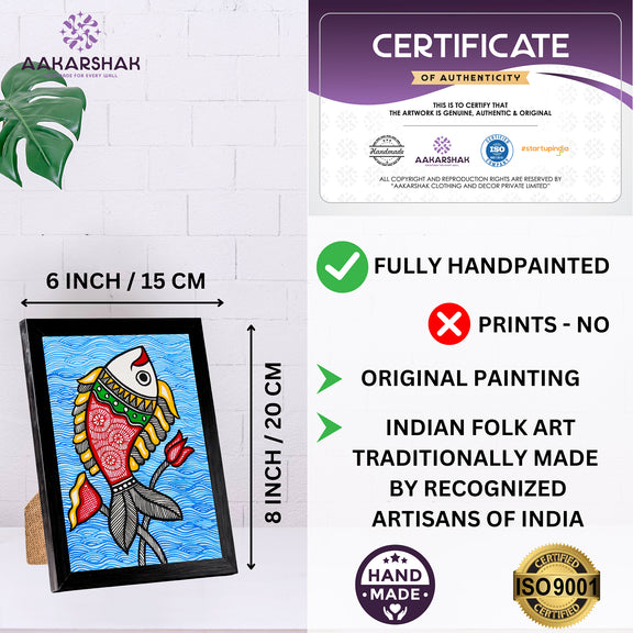 handmade iso certified madhubani-fish painting