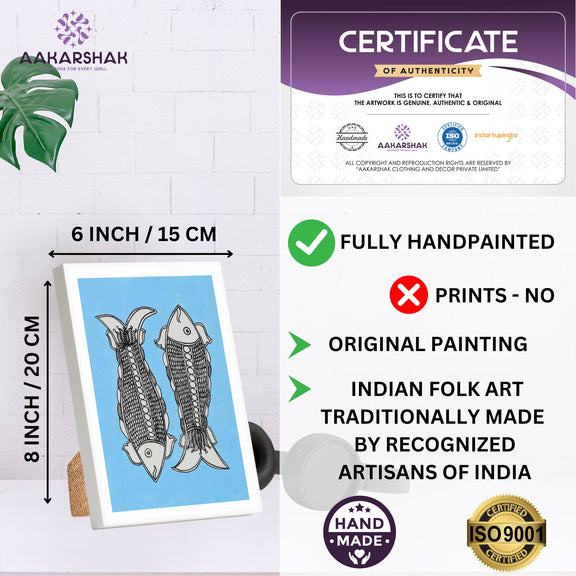 handmade iso certified madhubani-fish painting
