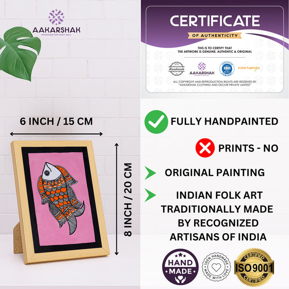 handmade iso certified madhubani-fish painting
