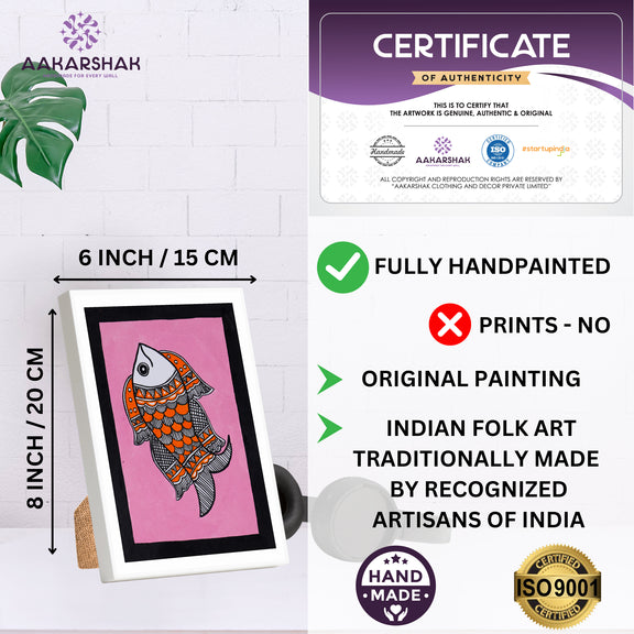 handmade iso certified madhubani-fish painting
