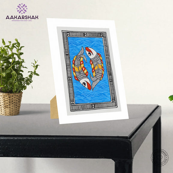 vibrant handmade madhubani painting-depicting indian folk traditions
