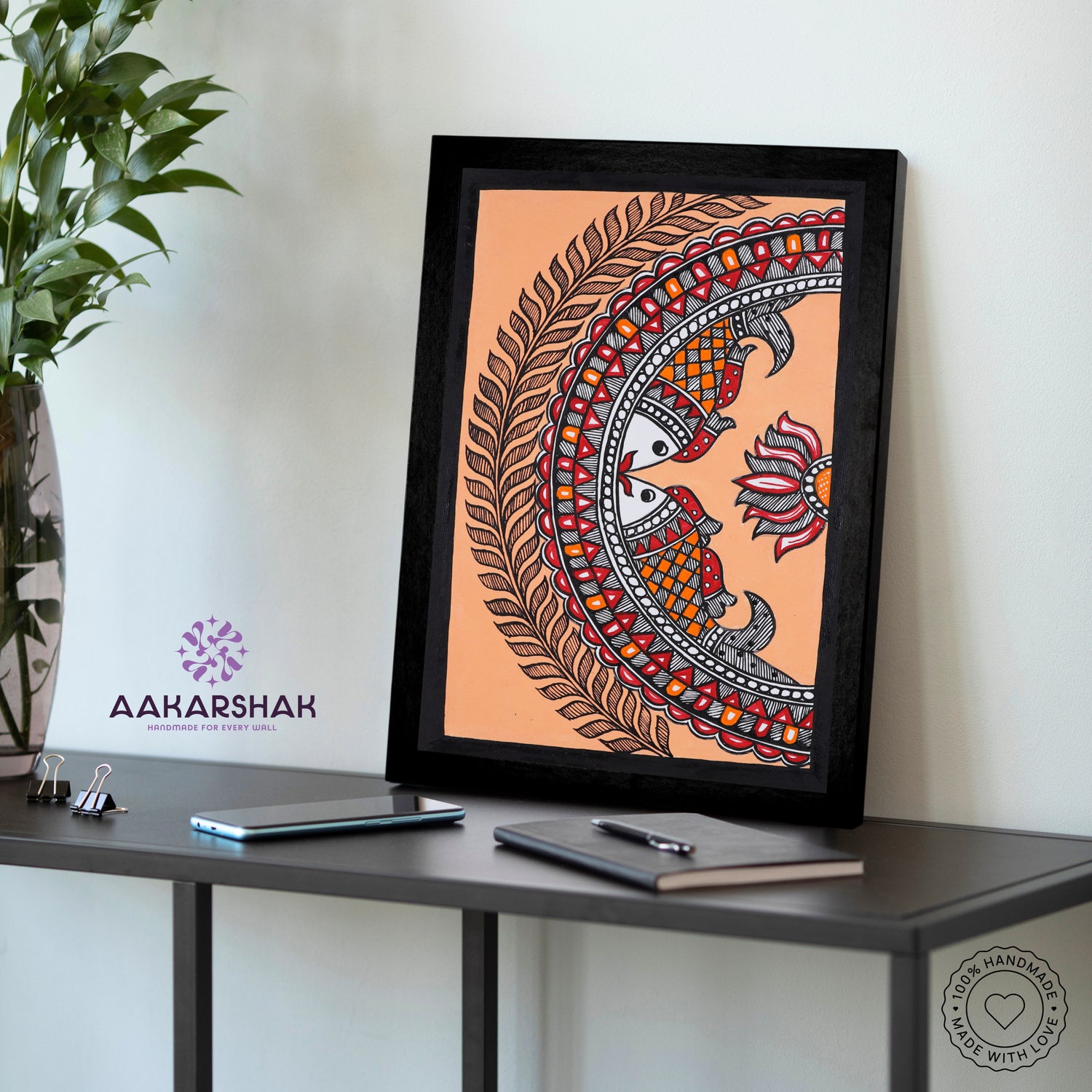 vibrant handmade fish painting-depicting indian folk traditions