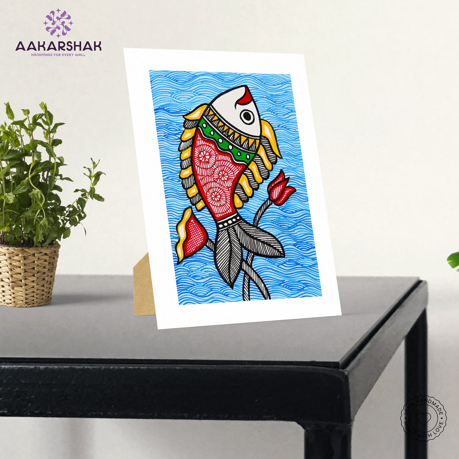 vibrant handmade madhubani painting-depicting indian folk traditions
