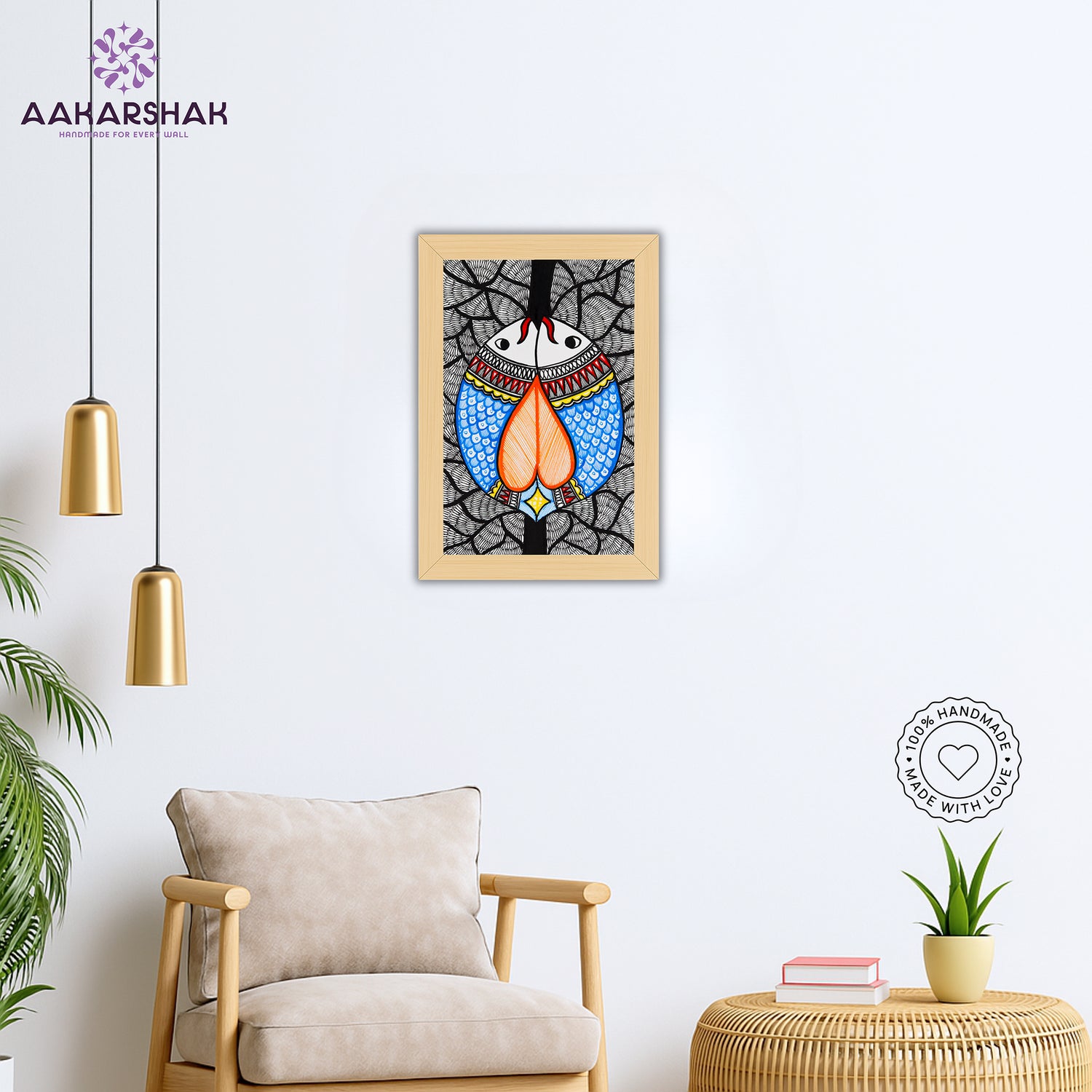 vibrant handmade fish painting-depicting indian folk traditions
