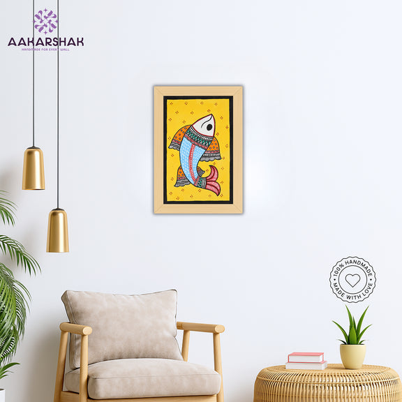 vibrant handmade fish painting-depicting indian folk traditions