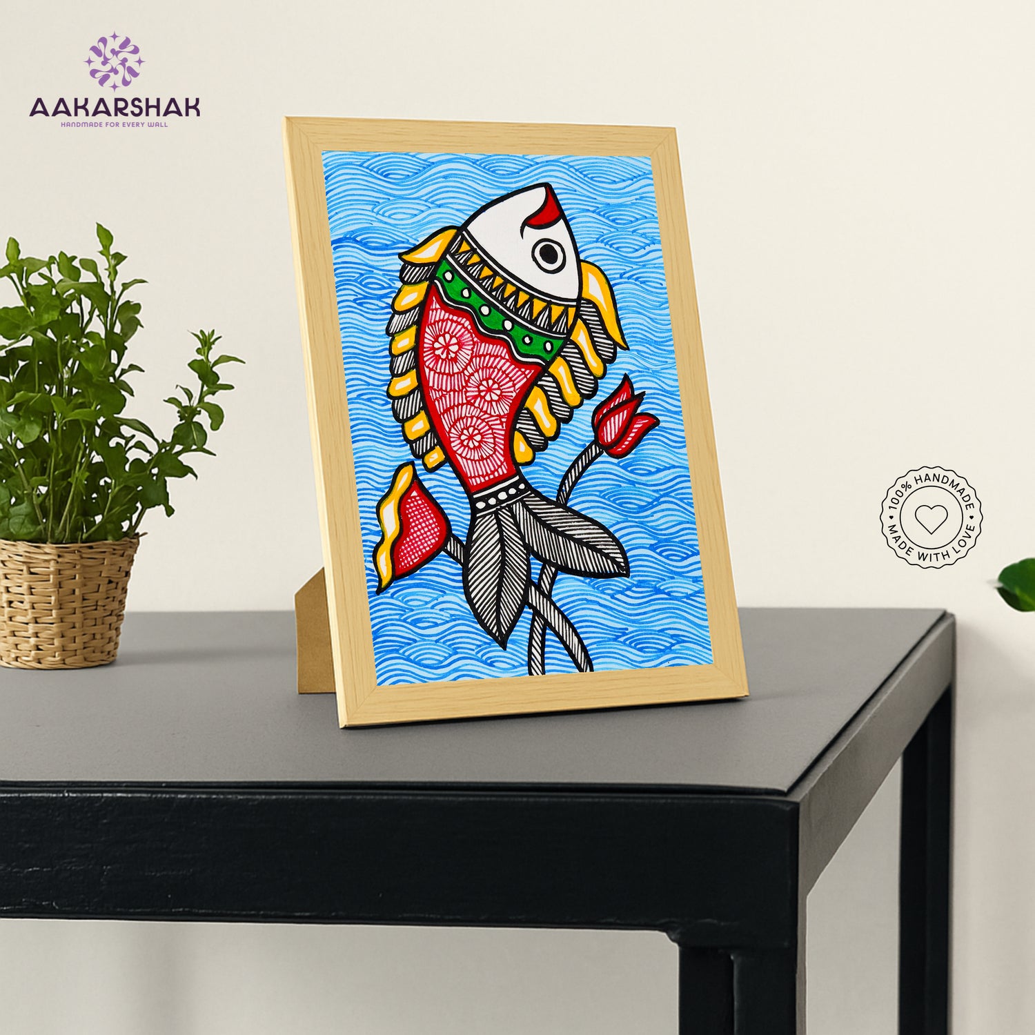 vibrant handmade madhubani painting-depicting indian folk traditions
