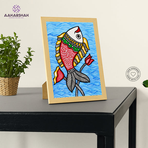 vibrant handmade madhubani painting-depicting indian folk traditions
