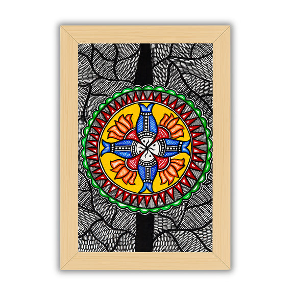 handmade madhubani painting painting fish-in vibrant traditional folk art style