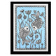 Framed artwork of a colorful fish-with handmade madhubani painting