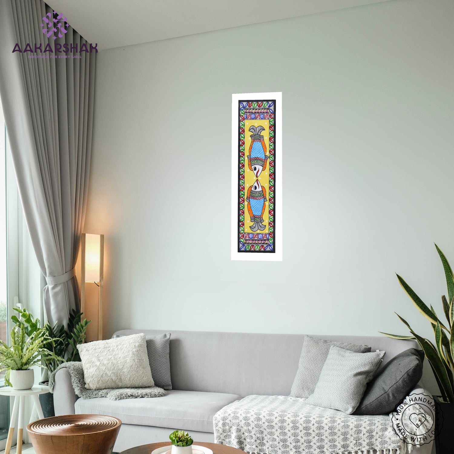 vibrant handmade tree of life painting-depicting indian folk traditions