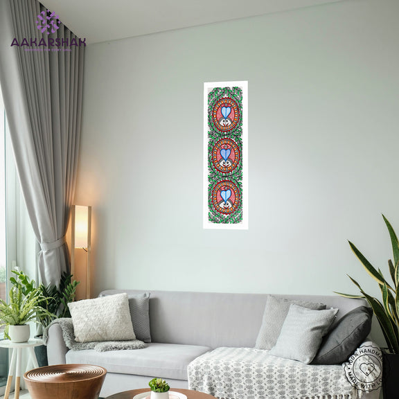 vibrant handmade fish painting-depicting indian folk traditions
