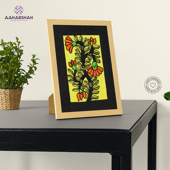 vibrant handmade madhubani painting-depicting indian folk traditions
