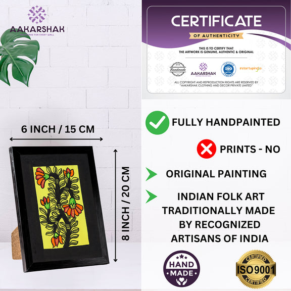 handmade iso certified-madhubani flower painting

