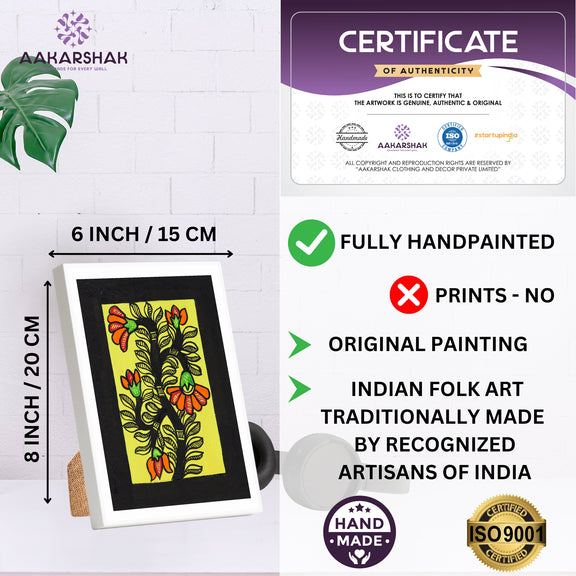 handmade iso certified-madhubani flower painting
