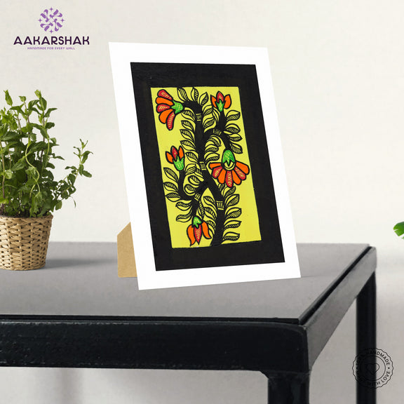 vibrant handmade madhubani painting-depicting indian folk traditions
