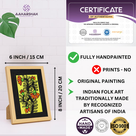 handmade iso certified-madhubani flower painting
