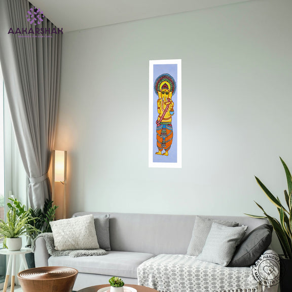 vibrant handmade ganesh painting-depicting indian folk traditions