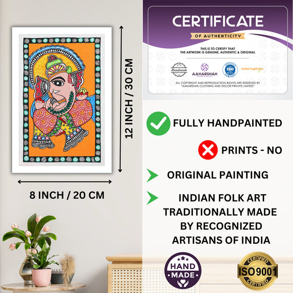 handmade iso certified-ganesha madhubani painting