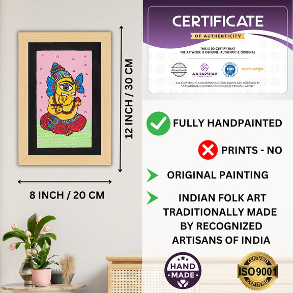handmade iso certified-ganesha madhubani painting