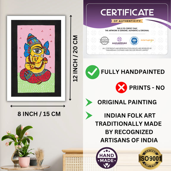 handmade iso certified-ganesha madhubani painting