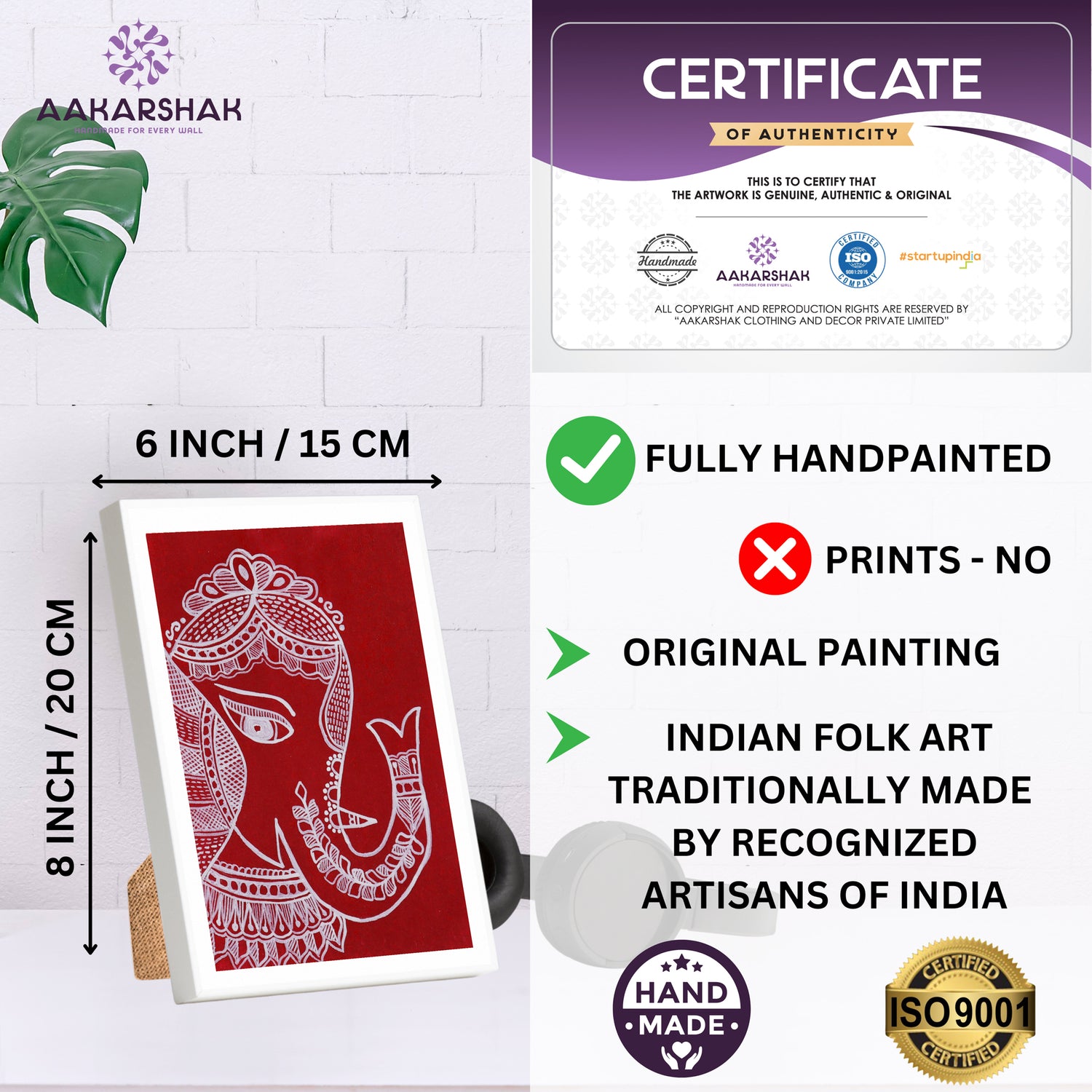handmade iso certified-madhubani ganesha painting
