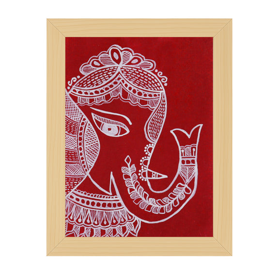 handmade madhubani painting ganesha-in vibrant traditional folk art style
