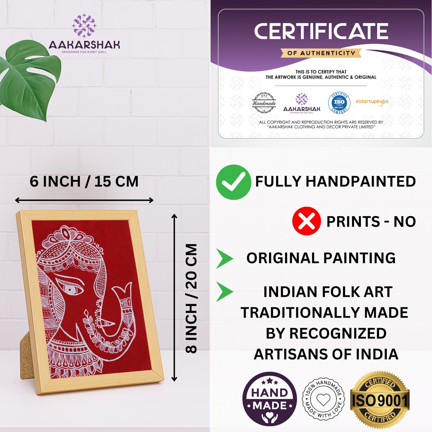 handmade iso certified-madhubani ganesha painting
