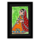 handmade madhubani painting painting lady-in vibrant traditional folk art style