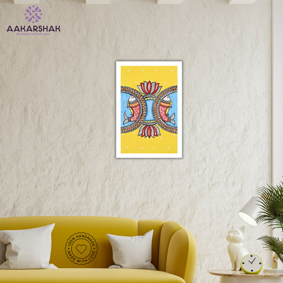 vibrant handmade fish painting-depicting indian folk traditions