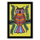 handmade madhubani painting painting owl-in vibrant traditional folk art style