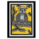Framed artwork of a colorful owl -with handmade madhubani painting 
