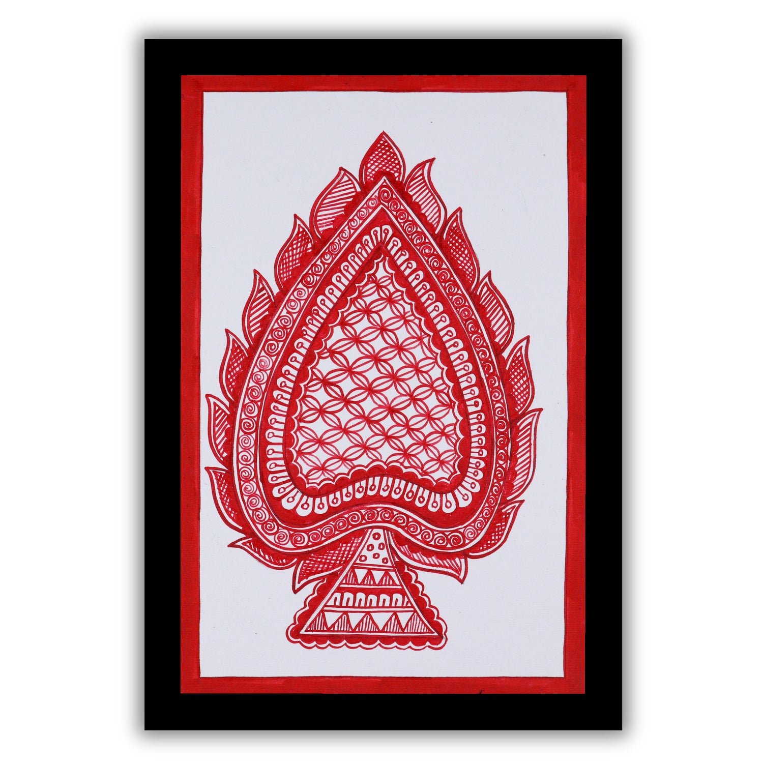 handmade madhubani painting painting paan leaf-in vibrant traditional 