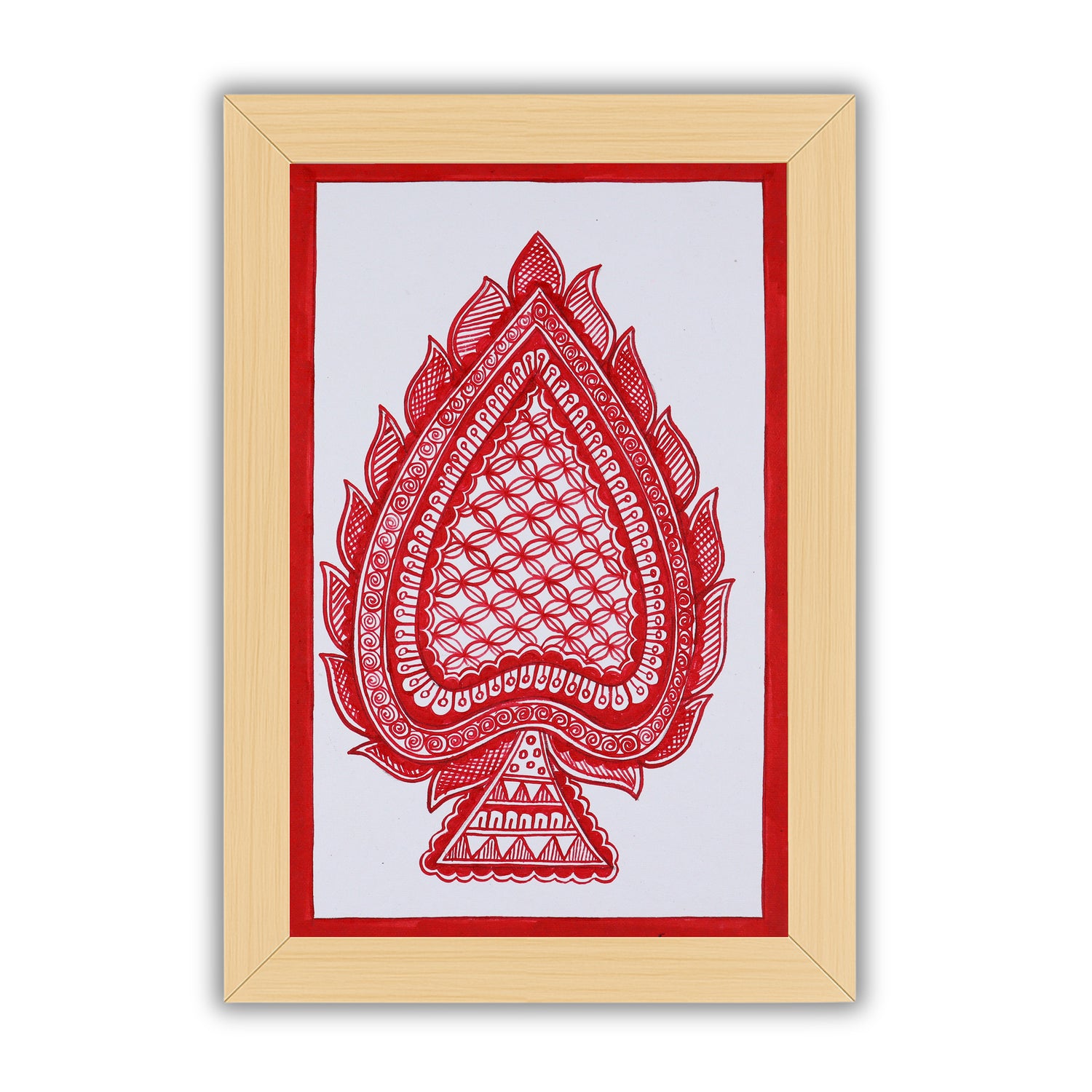 handmade madhubani painting painting paan leaf-in vibrant traditional 
