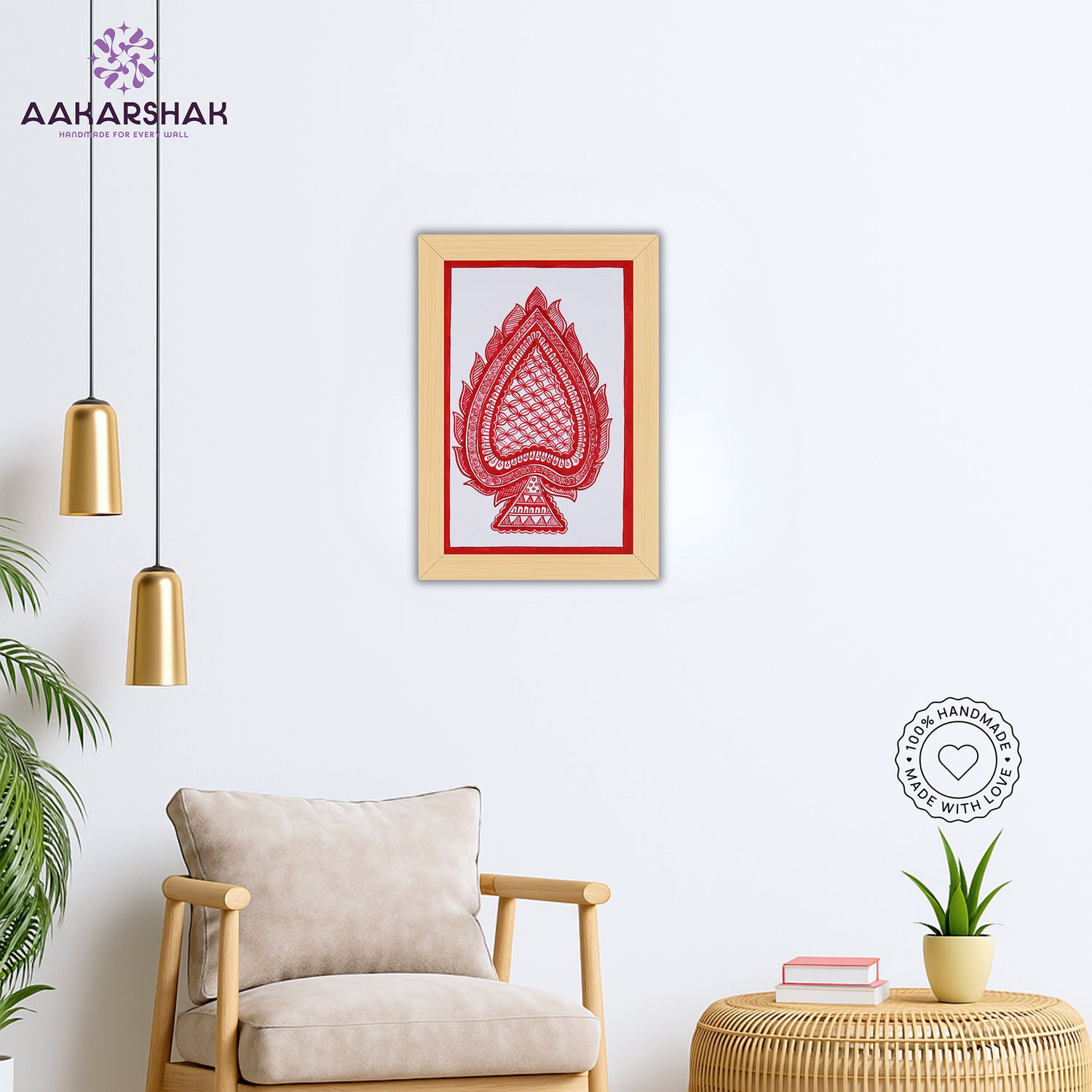 vibrant handmade paan leaf painting-depicting indian folk traditions