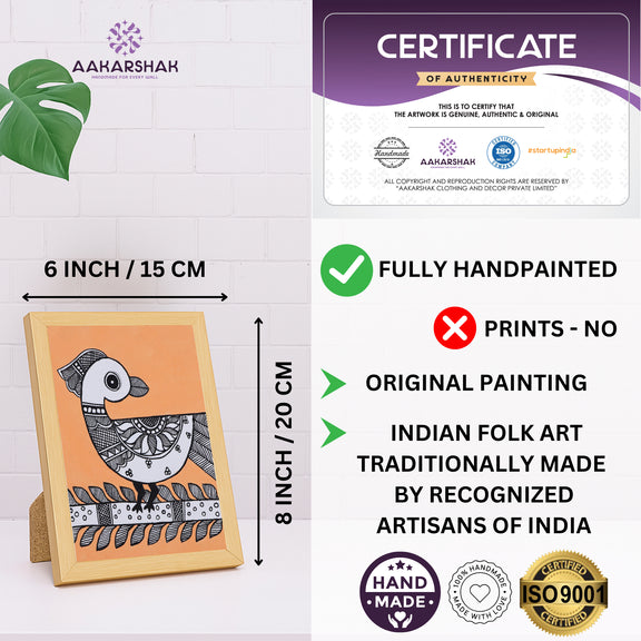 handmade iso certified madhubani-peacock painting
