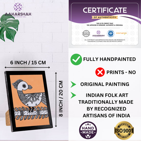 handmade iso certified madhubani-peacock painting
