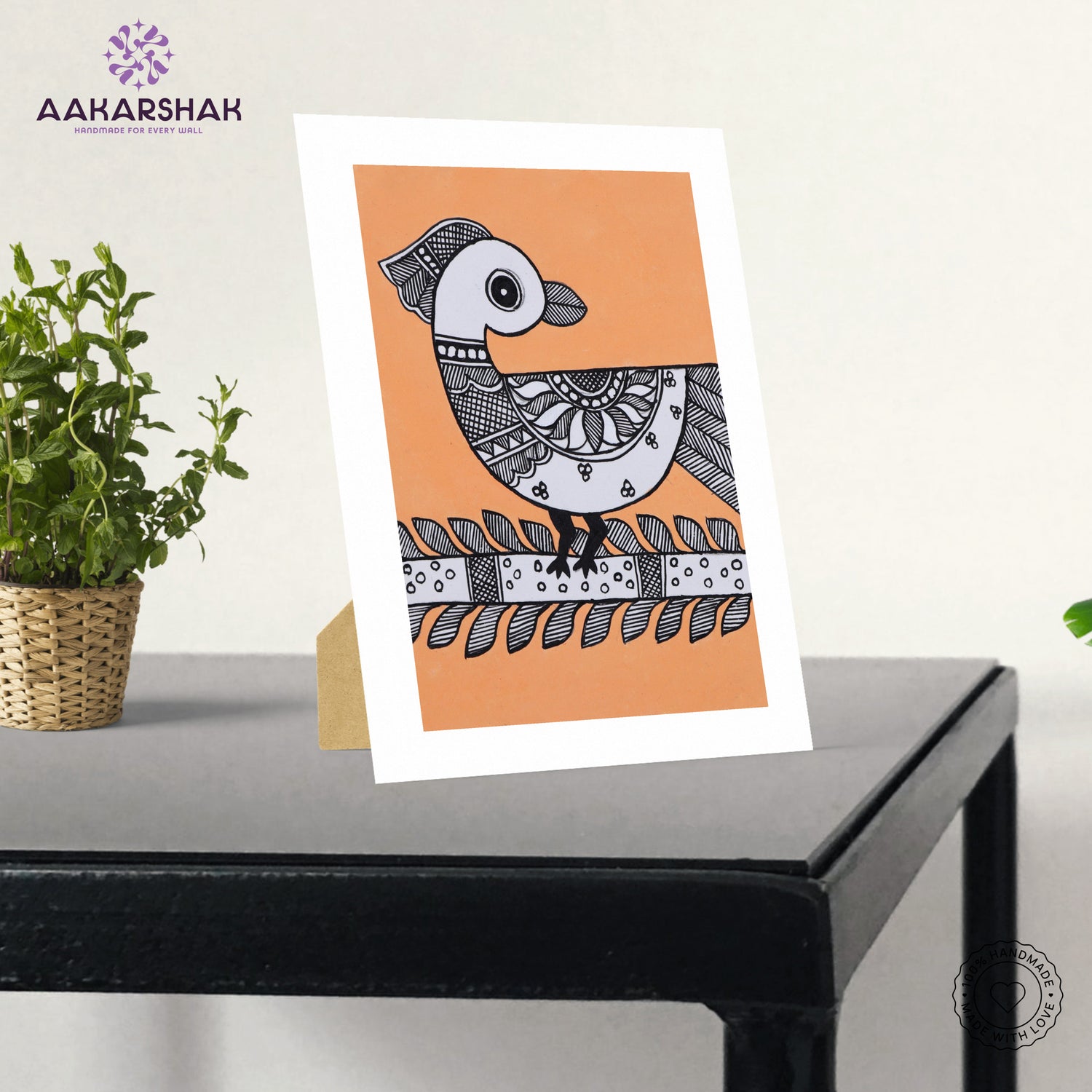 handmade iso certified madhubani-peacock painting
