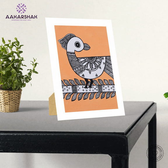 handmade iso certified madhubani-peacock painting
