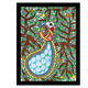 Framed artwork of a colorful peacock -with handmade madhubani painting 