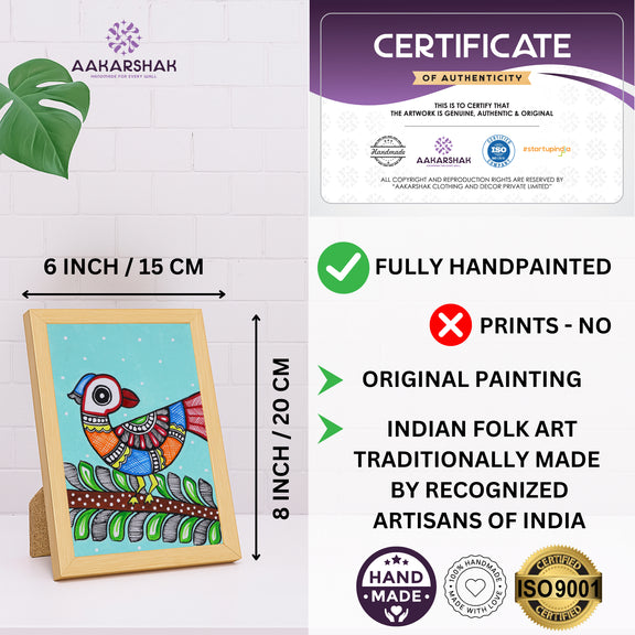 handmade iso certified madhubani-peacock painting
