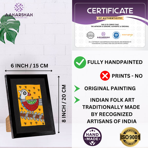 handmade iso certified madhubani-peacock painting
