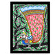Framed artwork of a colorful peacock -with handmade madhubani painting 