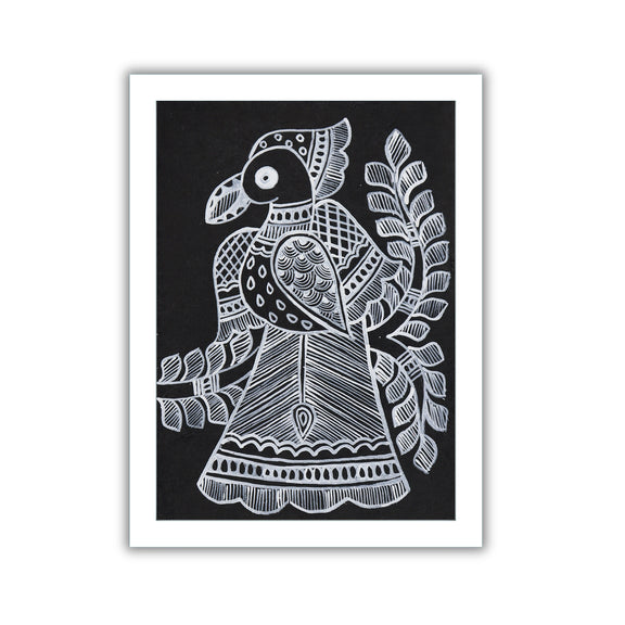 handmade madhubani painting peacock-in vibrant traditional folk art style
