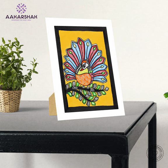 vibrant handmade madhubani painting-depicting indian folk traditions
