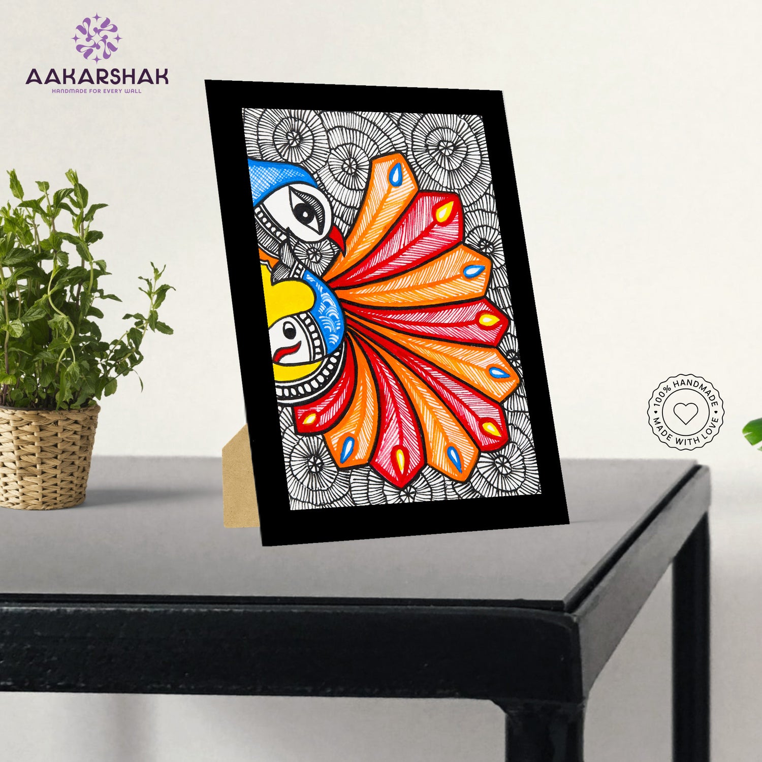 vibrant handmade madhubani painting-depicting indian folk traditions
