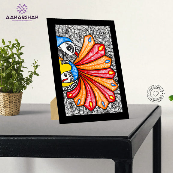 vibrant handmade madhubani painting-depicting indian folk traditions
